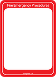 Evacuation Sign Holder / Fire Emergency Procedures Sign Holder